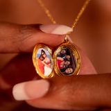 Oval Photo Locket Necklace